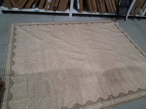 NEUTRAL OUTDOOR PATIO RUG - 10FT X 8FT - GREEN/BEIGE image 2