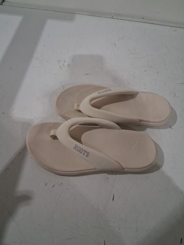 Women’s Roots Flip Flops - 6 - Cream (Model: 1956666) image 2