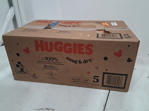 168PK HUGGIES SNUG & DRY BABY DIAPERS - SIZE 5 (27+ LBS) image 2