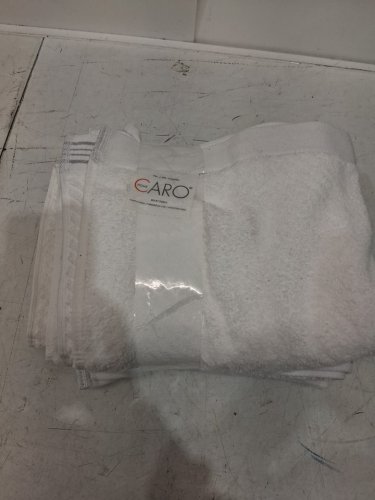 4pk caro home 100% cotton hand towels - 18" x 30" - white herringbone (model: 1945886) image 2