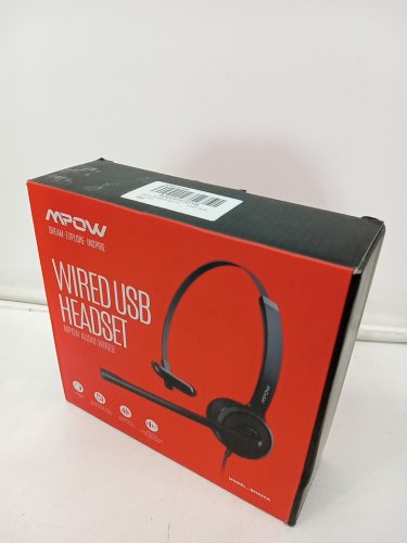 MPOW Single Sided Wired USB Headset with microphone - Black (Model: BH323A)) image 4