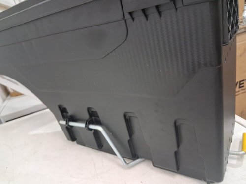 truck bed storage box, lockable lid, waterproof ABS wheel well tool box compatible with chevrolet silverado 1500 GMC Sierra 1500 2019-2021, drive side - 25L - black (ZP20220406B01) image 5