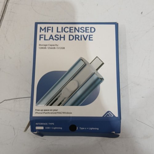 3-IN-1 MFi Certified Flash Drive- 512GB- BLUE - (MODEL:LES2454) image 2