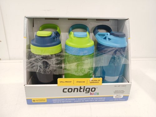 3PC Contigo Kids Sip Water Bottles - Blue/Green image 2