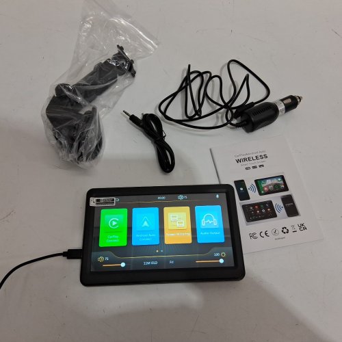 YAGEKING PORTABLE CAR STEREO MP5 PLAYER - WIRELESS CARPLAY ANDROID AUTO VIA BLUETOOTH, 7" HD SCREEN WITH MIRROR LINK, VOICE CONTROL, FM, TF CARD, USB, AUX - BLACK image 3