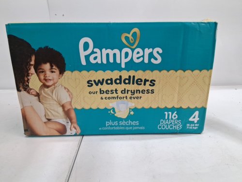 116pk pampers swaddlers disposable diapers - size 4 (15-34lbs) image 2