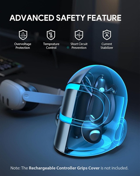 AUBIKA CYBERCORE CHARGING one-stop charging station FOR VR DEVICES with bi-directional magnetic type-c cable and magnetic head - 120w fast charging - silver - (model: ly120b1) image 3
