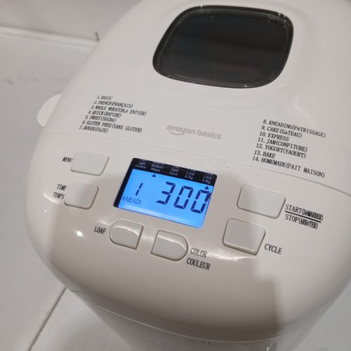 Amazon Basics Programmable non-stick Bread Maker with 14 Settings & LED display - 2LBS max - WHITE (MODEL: BM1349-UL-W) image 4