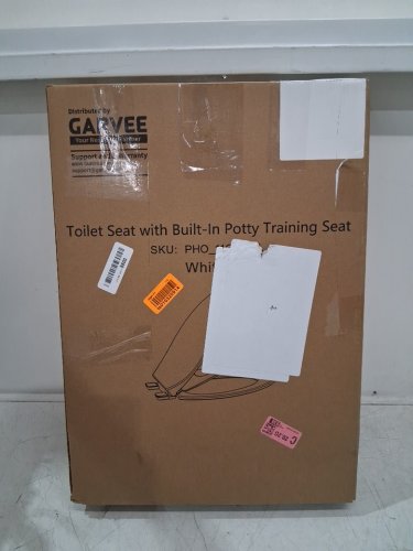 garvee elongated toilet seat with built-in potty-training with seat soft close magnets - 18.4" - white - (pho_11gxih2l) image 2