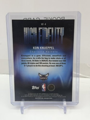 KON KNUEPPEL ROOKIE CARD - TOPPS CHROME CHARLOTTE HORNETS HIGH FIDELITY (HF-4) image 2