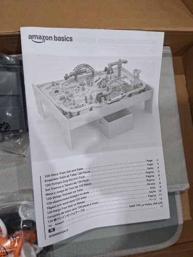 120pc amazon basics wooden train set and table - 33" x 47" x 16" - wood/natural - (model: 838385) image 8