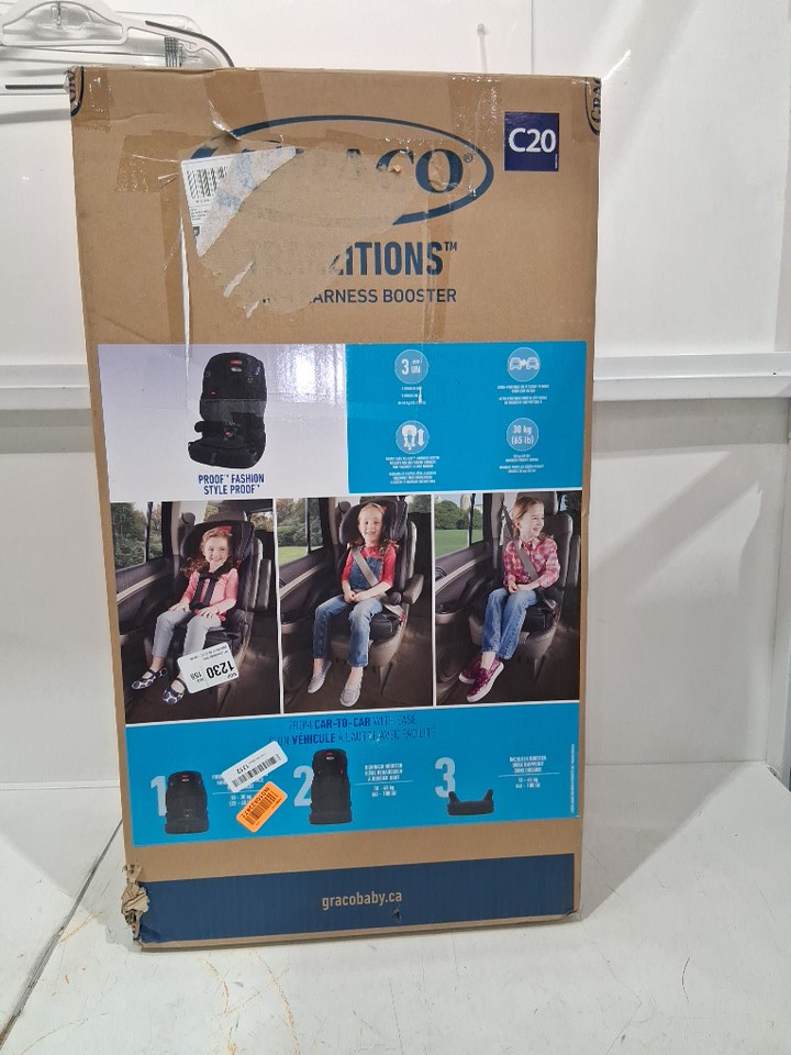 GRACO C20 TRANZITIONS 3-IN-1 HARNESS BOOSTER CAR SEAT - 100LBS CAP - BLACK (MODEL: 2035724) image 2