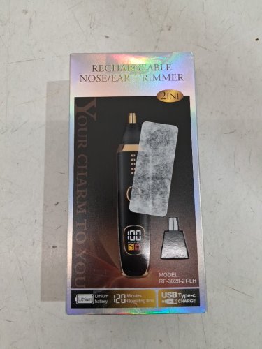 2-in-1 rechargeable nose/ear trimmer - black/gold (model: rf-3028-2t-lh) image 4