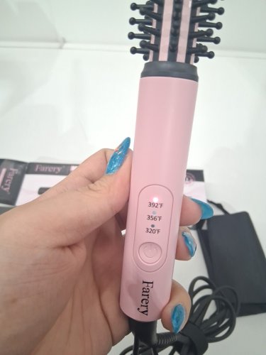 farery mini pro thermal curling brush for short hair - 1" - pink (model: fa019bt) image 3