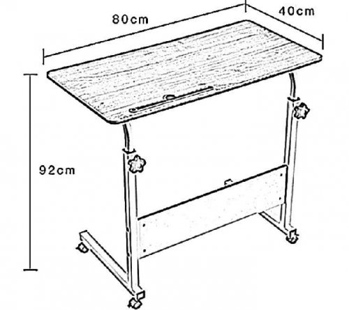 Folding Table Height Adjustable with Wheel Sofa Side Sliding Adjustable Console Computer Desk - 15.7" x 31.5" x 36.2" - white image 2