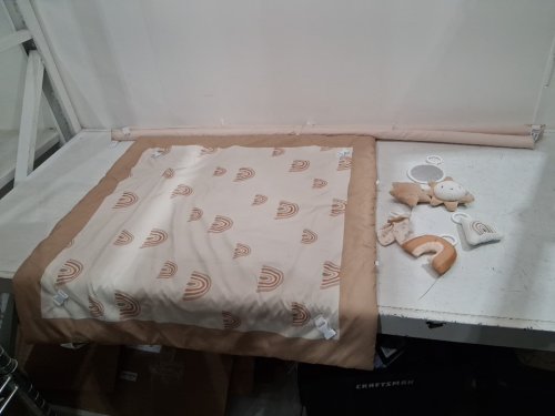 little dove - Washable Baby Gym Activity Center with Play Mat - white/brown/light pink image 2