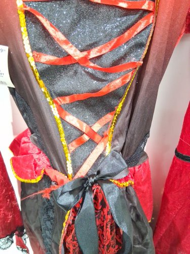 WOMEN'S RED RIDING HOOD COSTUME DRESS - LARGE - RED/BLACK (STYLE: 12863 L) image 3