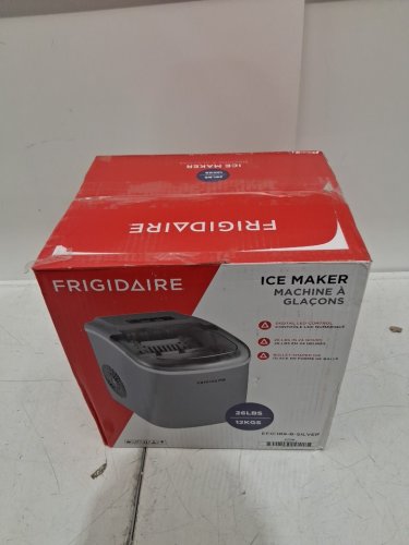 FRIGIDAIRE COMPACT COUNTERTOP ELECTRIC ICE MAKER - MAKES 26LBS OF ICE/DAY - SILVER (MODEL: EFIC189-B-SILVER) image 2