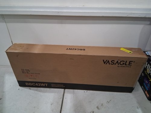 VASAGLE WOODEN FLOOR CABINET WITH SHELF & 2 DRAWERS - WHITE (MODEL#: BBC42WT) image 4