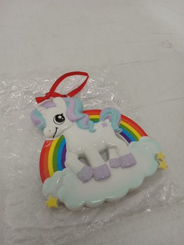 Polarx Unicorn Rainbow Polyresin Christmas Tree Ornament - 3" (model: OR1652) image 2