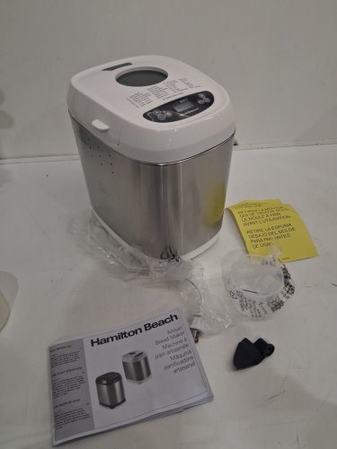 HAMILTON BEACH DIGITAL ELECTRIC BREAD MAKER MACHINE - ARTISAN AND GLUTEN FREE SETTINGS - 2LBS CAPACITY - 14 SETTINGS - WHITE/STAINLESS STEEL (MODEL: 29987MN) image 4