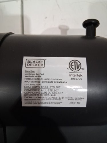 BLACK + DECKER STAND FAN WITH REMOTE - 16" Diameter - BLACK (MODEL: BFSR16B-01) image 6