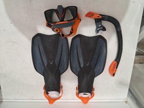 4PC Oceanic Adult Snorkeling Set - Black/Orange - (Model: 1830156) image 2