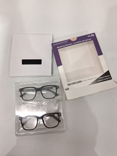 3PK Innovative Eyewear Morgan Readers - +1.50 - BLACK/CLEAR/BROWN (MODEL: 8858300 ) image 2