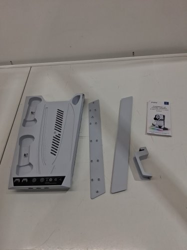 rysker PS5/Slim/Pro Cooling & Charging Station with RGB Ambient Lighting - white/black image 2