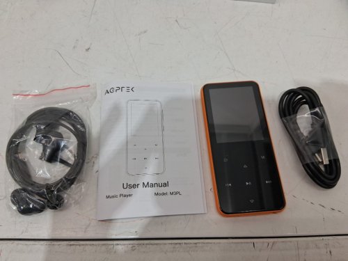 AGPTEK MP3 Player with Bluetooth, Speaker and FM Radio - 64 GB / Supports up to 128GB - Orange / Black (Model: M3) image 3