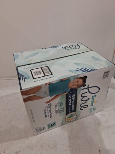 48PK PAMPERS DIAPERS PURE PROTECTION HYPOALLERGENIC BABY DIAPERS FOR SENSITIVE SKIN -FRAGRANCE FREE - SIZE 5 (27lb+) image 2
