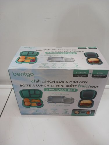 2PC BENTGO CHILL LUNCH BOX AND MINI BOX CONTAINERS WITH ICE PACKS - GREEN/GREY (MODEL: 1997883) image 2