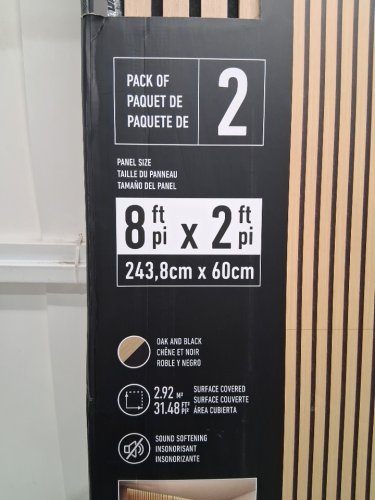2PK Artika Sonofold Slatted Wall Panels - 8FTX2FT - Oak and Black finish (MODEL: 96RAT-SF-C10ABL/1949121) image 3