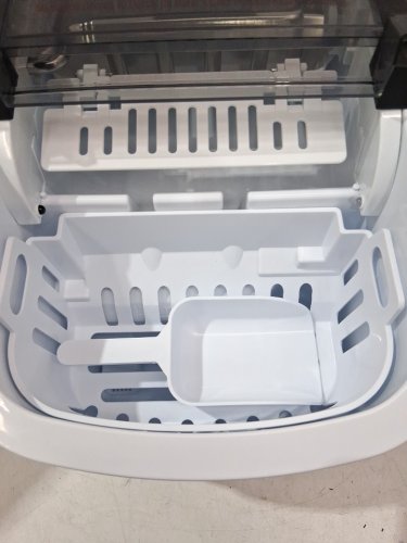 EUHOMY Countertop Ice Maker Machine with Handle, Basket & Scoop - MAKES 26LB Per Day - silver (MODEL: IM-01X/IM008-BSI-CAEH) image 5