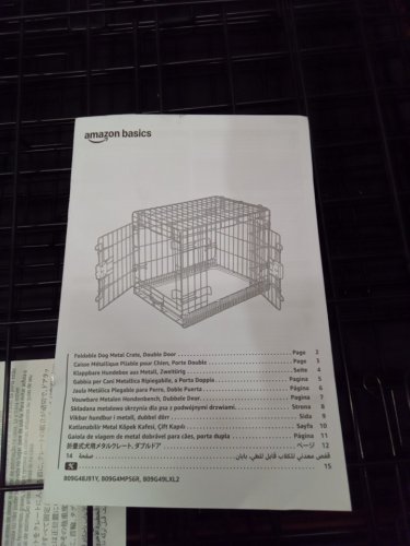 Amazon Basics Foldable Dog Metal Crate Double Door - 24" - black (model: 9001N-24B) image 4