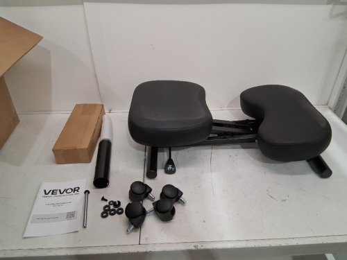 Ergonomic Office Foam Cushion Kneeling Chair with Wheels - 265LBS Max - Black - (Model: MST005-1) image 2