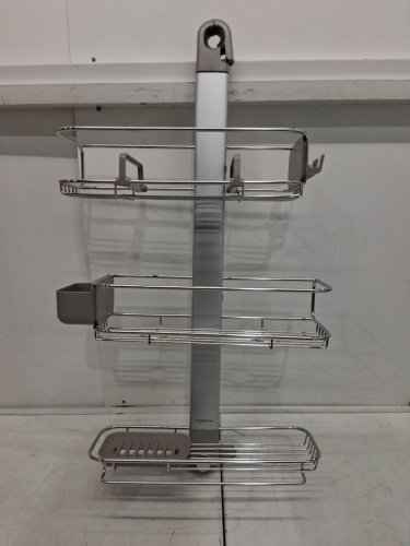 SIMPLEHUMAN LARGE STAINLESS STEEL ADJUSTABLE HANGING SHOWER CADDY - silver (MODEL: BT1099) image 5