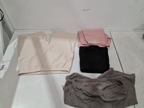 4pk women's cotton spandex workout shorts - large - assorted colours image 3
