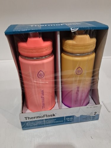 2PK ThermoFlask Stainless Steel Bottle - 16oz - pink/orange/purple (model:1880559) image 3