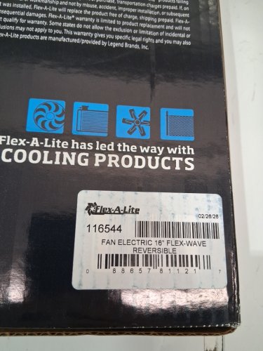 FLEX-A-LITE ELECTRIC CAR FAN - COOLING REVERSIBLE CAR FAN - 16" - 2660CFM - BLACK (MODEL: 116544) image 5