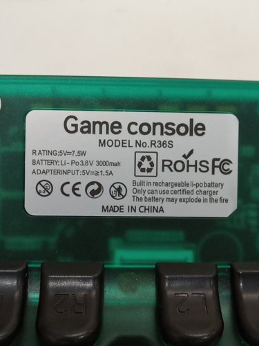 Rhesusco Handheld Retro Video Game Console With 3.5" Screen - 20000+ Games - Transparent Green - (Model: R36S) image 5