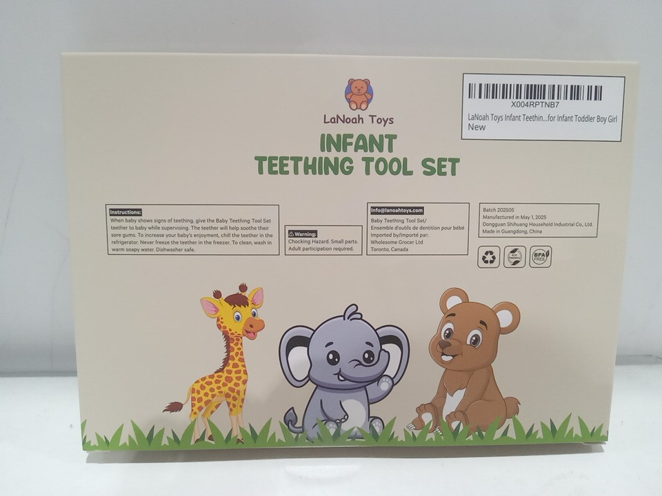 7pc baby's Lanoah toys infant teething tool set - 3M+ - BPA free - assorted colours image 4
