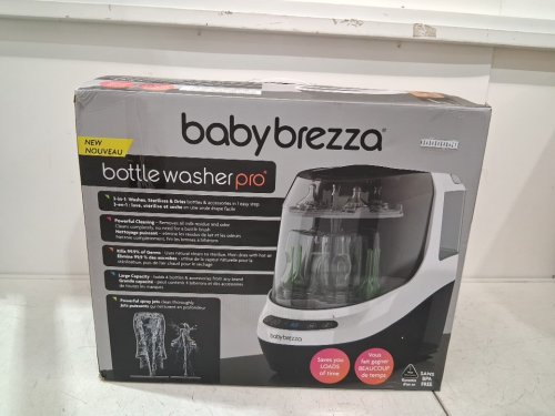 BABYBREZZA BOTTLE WASHER PRO 3-IN-1 WASHER/STERILIZER/DRYER - HOLDS 4 BOTTLES - BLACK/WHITE (MODEL: BRZ0103) image 10