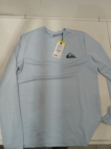 MEN'S QUIKSILVER LONG SLEEVE RASH GUARD - MEDIUM - LIGHT BLUE (STYLE: 1731086) image 2