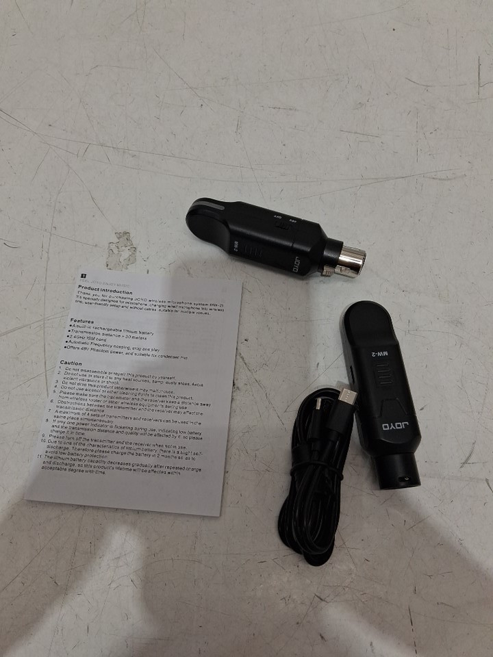 JOYO WIRELESS MICROPHONE SYSTEM - 2.4GHZ - BLACK (MODEL: MW-2) image 3