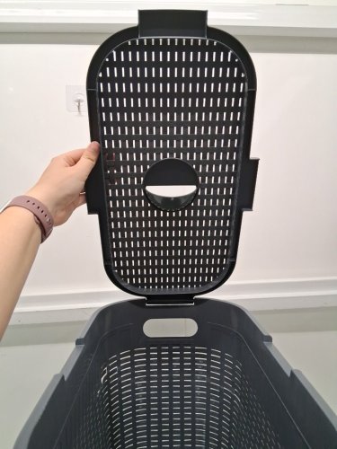 mind reader slim laundry hamper - 40l - grey (model: 40hamp-gry) image 5