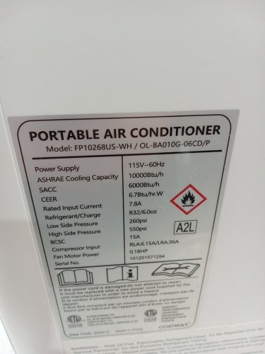 dortala 10000btu 3-in-1 portable air conditioner with remote - 27.5" x 12.5" x 12" - white (model: fp10268usdo-wh) image 10