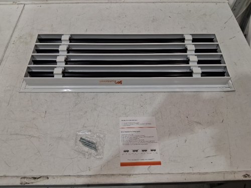 Texas Buildmart Premium Modern Aluminium AC Diffuser Vent Cover with Black Linear Blades - 27.5" x 10" - White image 4