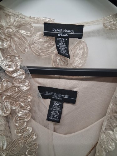 2PC women's r&m richards dress & jacket - size 12p - champagne (style : 1876P) image 4