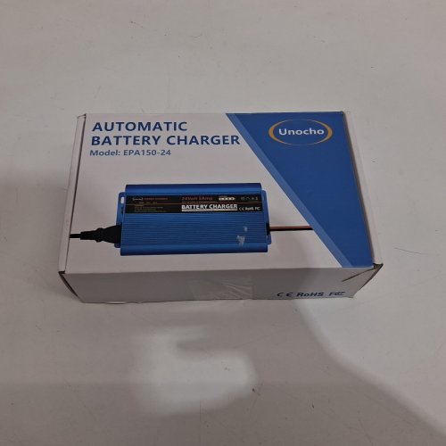 UNOCHO 24V 5A SMART AUTOMATIC BATTERY CHARGER - PORTABLE BATTERY MAINTAINER WITH XLR CONNECTOR FOR CAR, BOAT, LAWN MOWER, MARINE SCOOTER, WHEELCHAIR, MOTORCYCLE, E BIKE (MODEL: EPA150-24) image 2